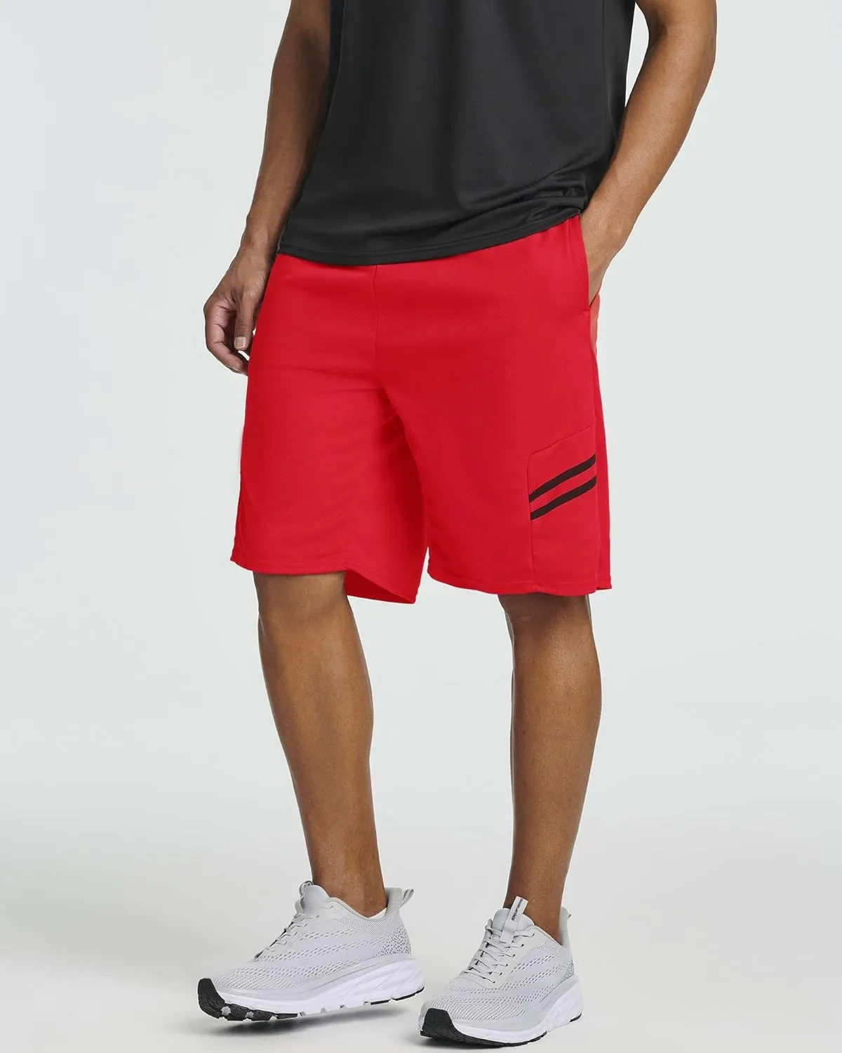 Real Essentials 5 Pack: Men's Mesh Athletic Basketball Shorts Quick Dry Activewear with Pockets