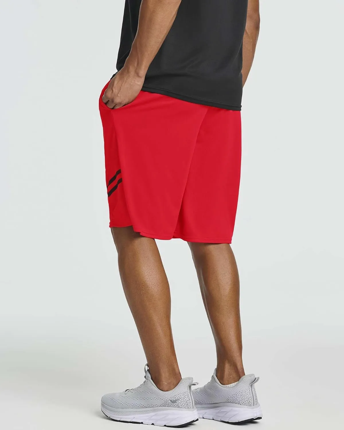 Real Essentials 5 Pack: Men's Mesh Athletic Basketball Shorts Quick Dry Activewear with Pockets