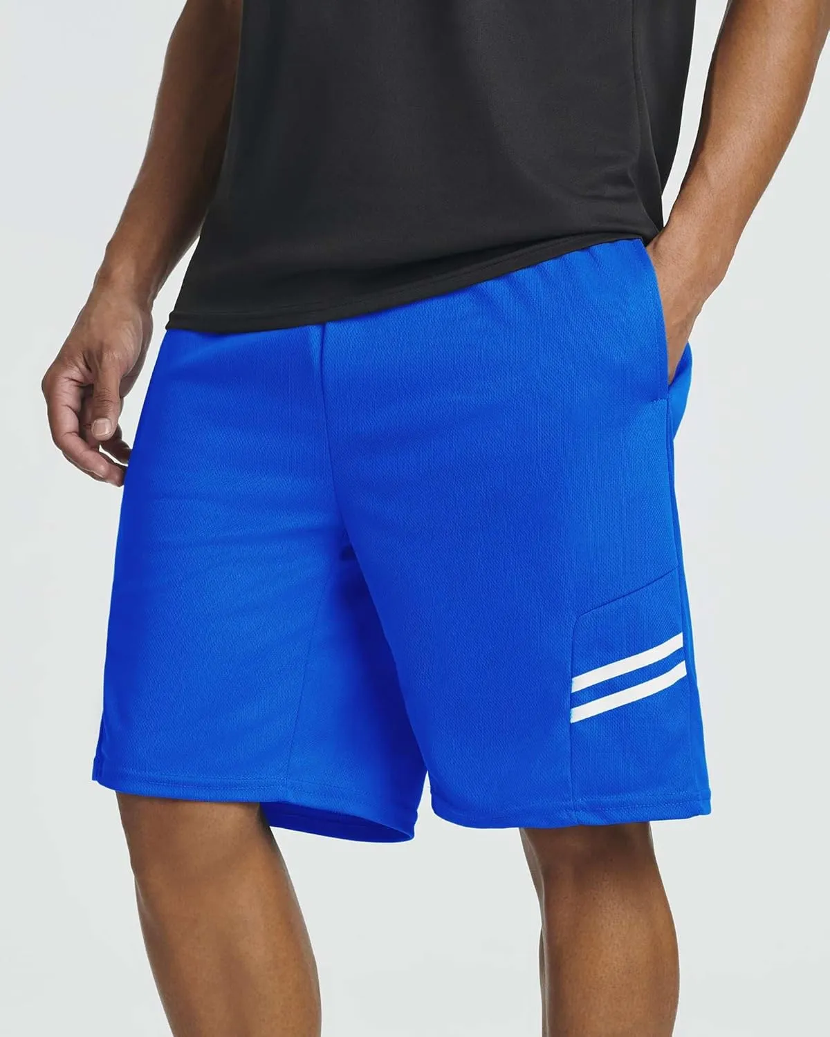 Real Essentials 5 Pack: Men's Mesh Athletic Basketball Shorts Quick Dry Activewear with Pockets