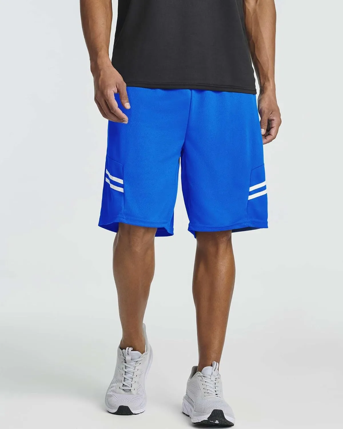 Real Essentials 5 Pack: Men's Mesh Athletic Basketball Shorts Quick Dry Activewear with Pockets
