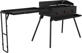 Thiessens 3-Burner Portable Camp Stove with Folding Prep Station