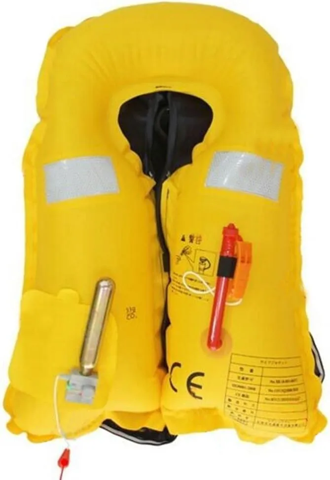 Top Safety Adult Life Jacket with Whistle - Manual Version Inflatable Lifejacket Life Vest Preserver PFD for Boating Fishing Sailing Kayaking Surfing Paddling Swimming - Adjustable Life Saving Vest