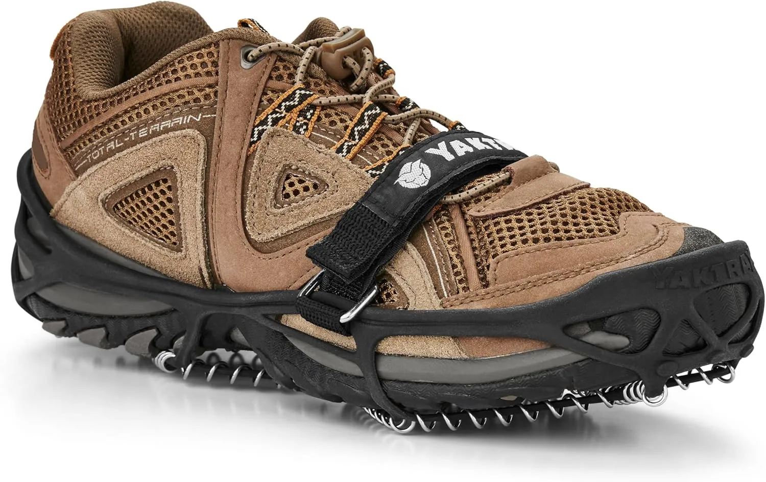 Yaktrax Pro Traction Cleats - 360-Degree Grip on Snow, Ice, & Multi-terrain Surfaces - Elastic Outer Band w/ Easy-On/Off Heel Tab & 1.4mm Stainless Steel Coils - Abrasion Resistant - Unisex